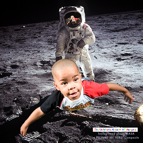Picture of Boy Floating on Moon