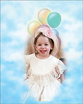 picture little girl with balloons