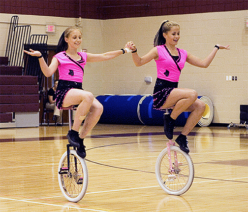 Unicycling Performers